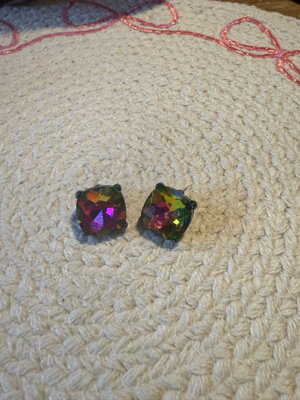 paparazzi Iridescent Multi-Color Square Stud Earrings